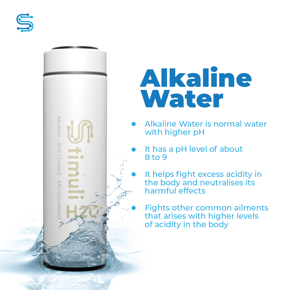 White Alkaline Water Bottle - 500ml
